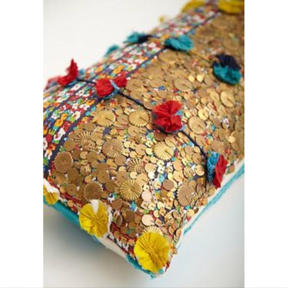 Anthropologie Handcrafted Habibi Beaded + Sequin Pillow Covers (3) - Picture 2 of 8